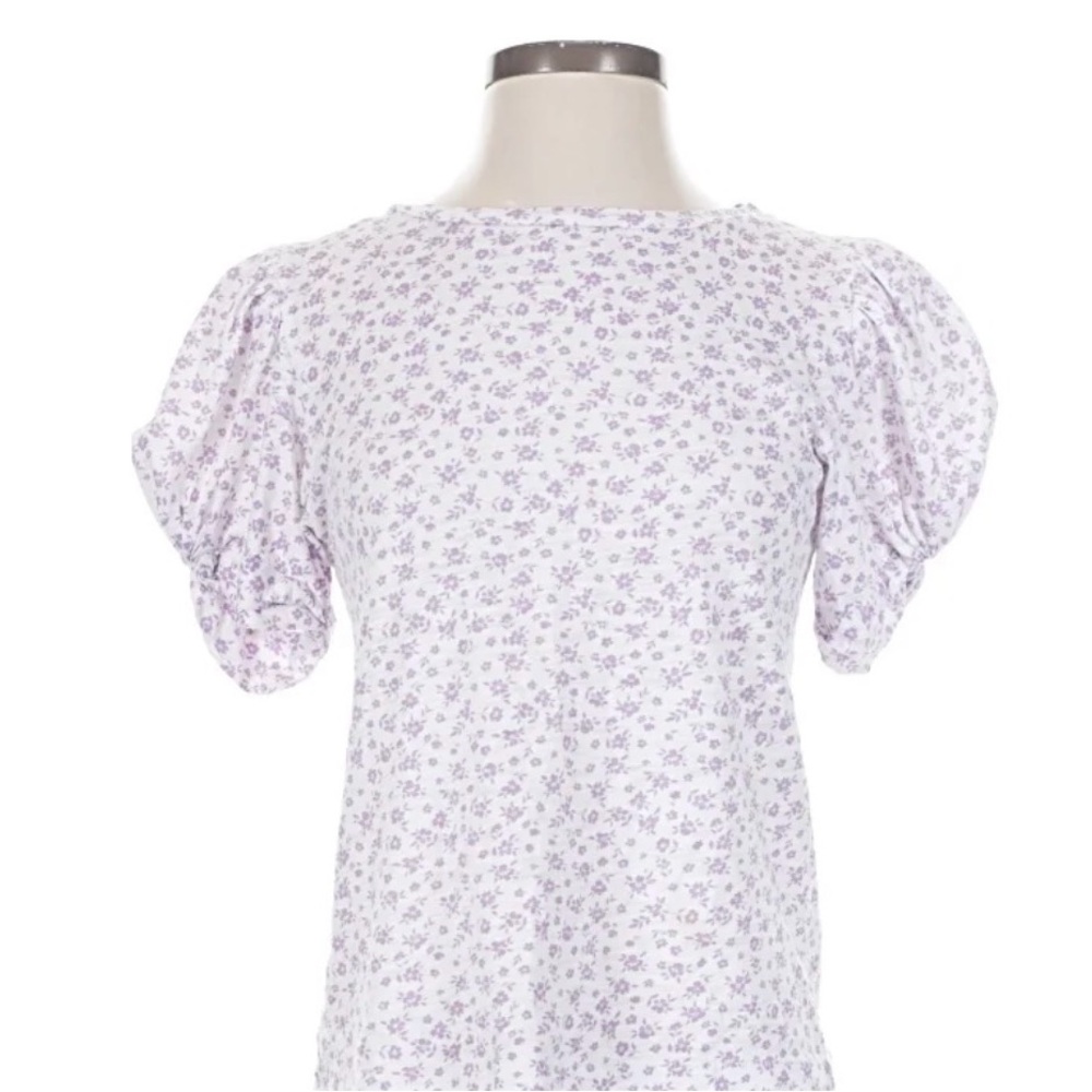 Goldie Lilac Floral Puff-Sleeve Top